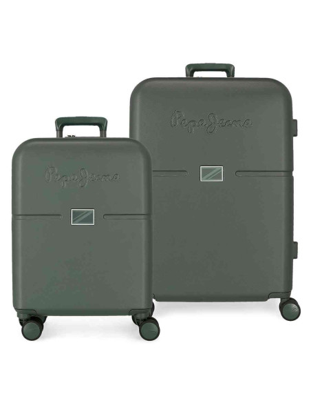 SET 2/MALETAS Pepe Jeans ABS 55-70CM ACCENT VERDE