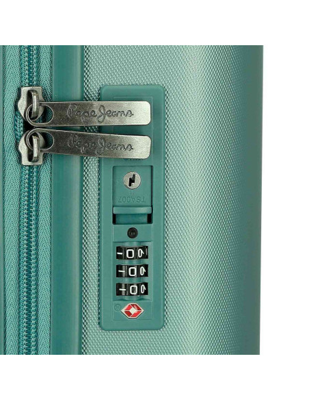 Maleta Verde Turquesa  Expandible Cabina 55cm Pepe Jeans