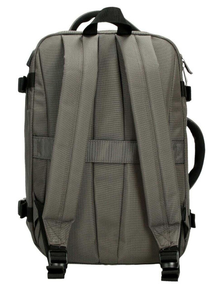 MOVOM Buster Mochila de Cabina para Portátil 15,6" Negro 25x40x17 cms Poliéster y Piel Sintética 17L
