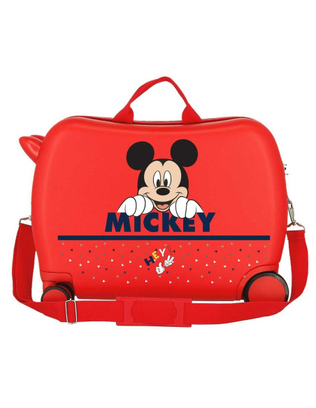 Maleta De Cabina Infantil Mickey Happy Rojo 50x38x20 cms Rígida Equipaje de Mano